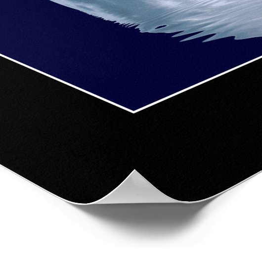 飛んでいるイーグル信じ月 アーやる気を起こさせるト ポスター (角)