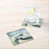 飛んでいるウミガメ |紙コースター スクエアペーパーコースター (インサイチュ)
