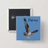 飛んでいるオスプレイと魚の野生生物写真 缶バッジ (正面&裏面)