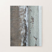 飛んでいるカナダガンB7 ジグソーパズル (縦)