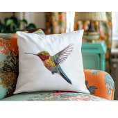 飛んでいるカラフルハミングバード クッション