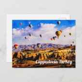 飛んでいるカラフル気球トルコ、カッパドキア。 ポストカード (正面/裏面)