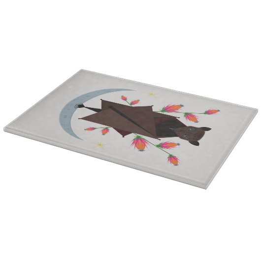 飛んでいるキツネガラス切削板11.5x8 カッティングボード (角)