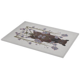 飛んでいるキツネガラス切削板11.5x8 カッティングボード