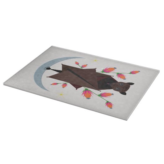 飛んでいるキツネガラス切削板15x11 カッティングボード (角)