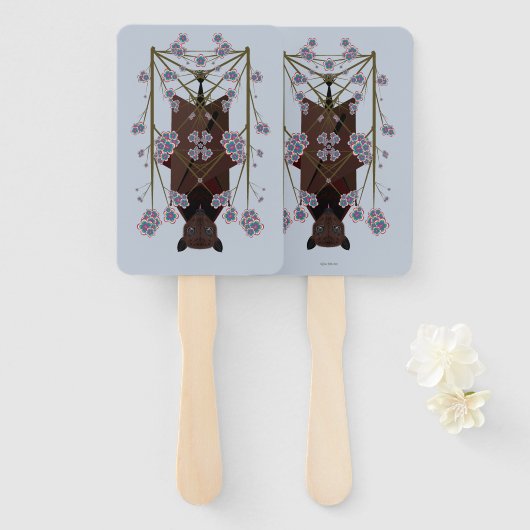 飛んでいるキツネスカイブルーハンドファン ハンドファン (正面&裏面)