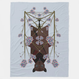 飛んでいるキツネスカイブルーフリースブランケット（3サイズ） フリースブランケット