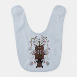 飛んでいるキツネスカイブルーベビー用ビブ ベビービブ