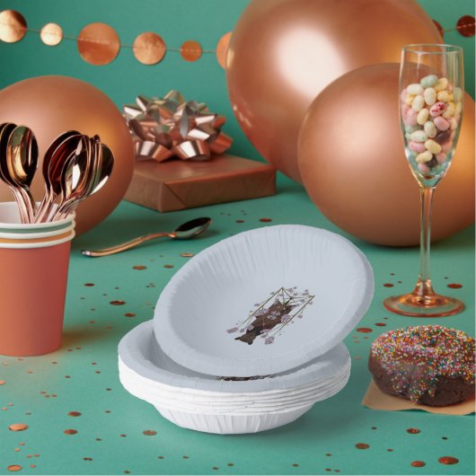 飛んでいるキツネスカイブルー紙ボウル ペーパーボウル (複数)