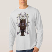 飛んでいるキツネユニセックス長袖シャツ Tシャツ (正面)