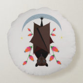 飛んでいるキツネラウンド装飾用クッション ラウンドクッション (裏面)