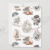 飛んでいるキツネ誕生日パーティーの招待 招待状 (裏面)