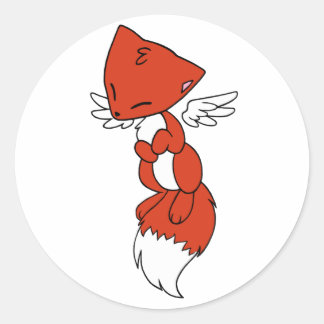 飛んでいるキツネ ラウンドシール
