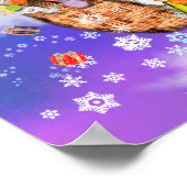 飛んでいるクリスマス格言与えギフトポスター ポスター (角)