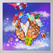 飛んでいるクリスマス格言与えギフトポスター ポスター (正面)