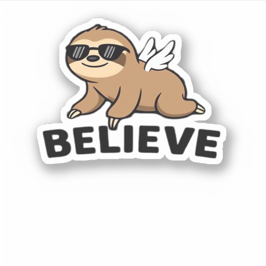 飛んでいるクールス信じおもしろいDESIG シール (正面)