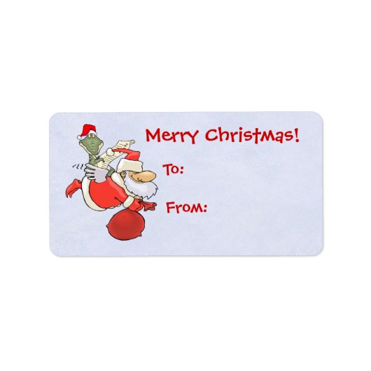 飛んでいるゲーター付きサンタ ラベル (正面)