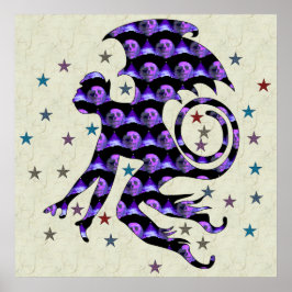 飛んでいるスカル ポスター