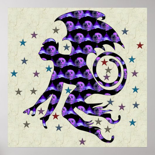 飛んでいるスカル ポスター (正面)