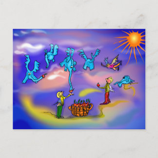 飛んでいるゾウ ポストカード