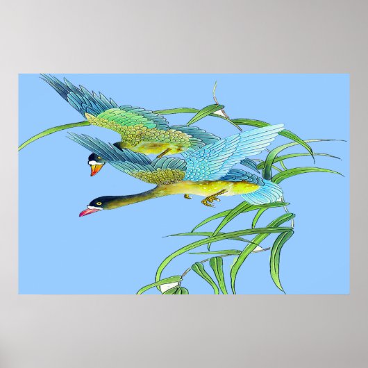 飛んでいるダックスのポスタースケッチ2 ポスター (正面)