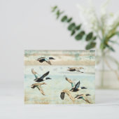 飛んでいるダックス水彩はがき ポストカード (スタンド正面)