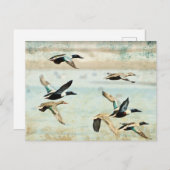 飛んでいるダックス水彩はがき ポストカード (正面/裏面)