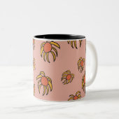 飛んでいるデイジー春と夏フローラマグカップ ツートーンマグカップ (正面右)