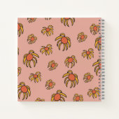 飛んでいるデイジー花模様 ノートブック (裏面)