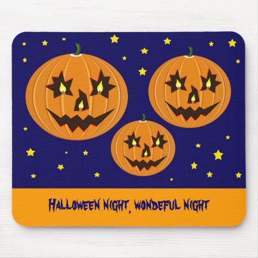 飛んでいるハロウィンのカボチャ マウスパッド (正面)