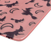 飛んでいるハロウィーンの夜3Dで半月の間の魔女 カッティングボード (角)