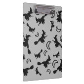 飛んでいるハロウィーンの夜3Dで半月の間の魔女 クリップボード (右)