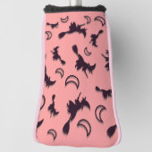 飛んでいるハロウィーンの夜3Dで半月の間の魔女 ゴルフヘッドカバー (回転90)