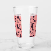 飛んでいるハロウィーンの夜3Dで半月の間の魔女 タンブラーグラス (左)