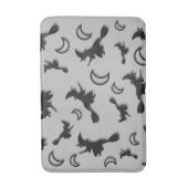 飛んでいるハロウィーンの夜3Dで半月の間の魔女 バスマット (正面縦)