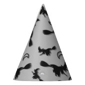 飛んでいるハロウィーンの夜3Dで半月の間の魔女 パーティーハット (左)