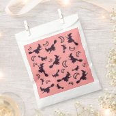 飛んでいるハロウィーンの夜3Dで半月の間の魔女 フェイバーバッグ (クリップ留めされた状態)