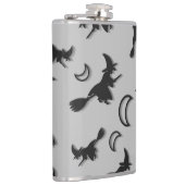 飛んでいるハロウィーンの夜3Dで半月の間の魔女 フラスク (右)