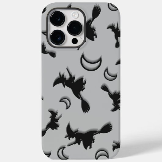 飛んでいるハロウィーンの夜3Dで半月の間の魔女 Case-Mate iPhoneケース (裏面)