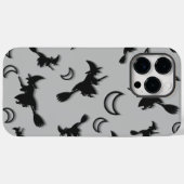 飛んでいるハロウィーンの夜3Dで半月の間の魔女 Case-Mate iPhoneケース (裏面 (横))