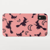飛んでいるハロウィーンの夜3Dで半月の間の魔女 Case-Mate iPhoneケース (裏面(横))