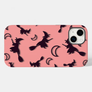 飛んでいるハロウィーンの夜3Dで半月の間の魔女 Case-Mate iPhone 14 PLUSケース