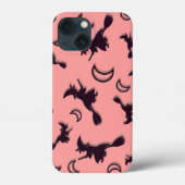 飛んでいるハロウィーンの夜3Dで半月の間の魔女 Case-Mate iPhoneケース (裏面)