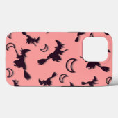飛んでいるハロウィーンの夜3Dで半月の間の魔女 Case-Mate iPhoneケース (裏面 (横))