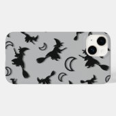 飛んでいるハロウィーンの夜3Dで半月の間の魔女 Case-Mate iPhoneケース (裏面 (横))
