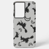 飛んでいるハロウィーンの夜3Dで半月の間の魔女 SAMSUNG GALAXYケース (裏面)