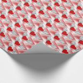飛んでいるハートのティルト分離 ラッピングペーパー (角)