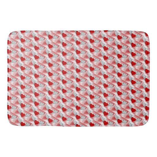 飛んでいるハートを分離 バスマット (正面)