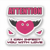 飛んでいるハート シール (正面)