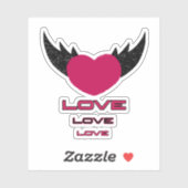 飛んでいるハート シール (シート)